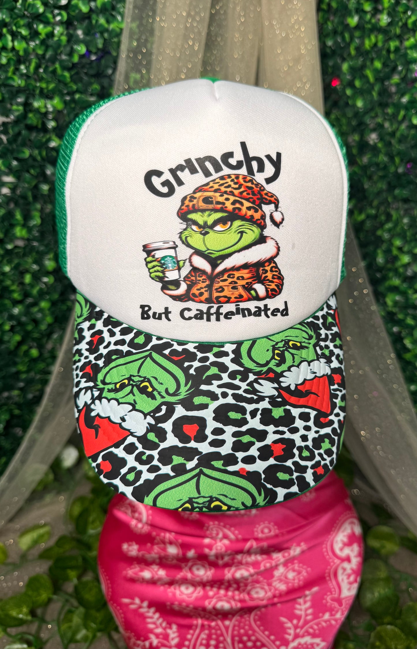 Grinchy But Caffeinated Trucker Hat