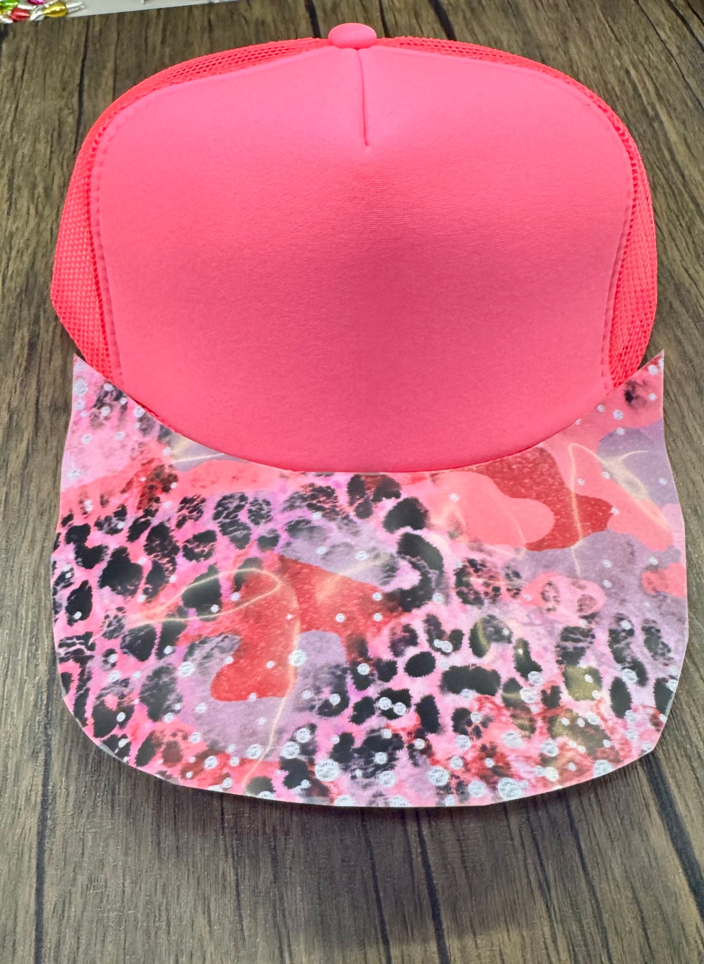 Pink and Black Leopard Hat DTF Premade
