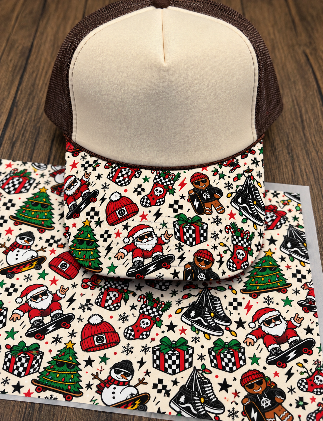 Cool Santa Single Hat Bill DTF Prints