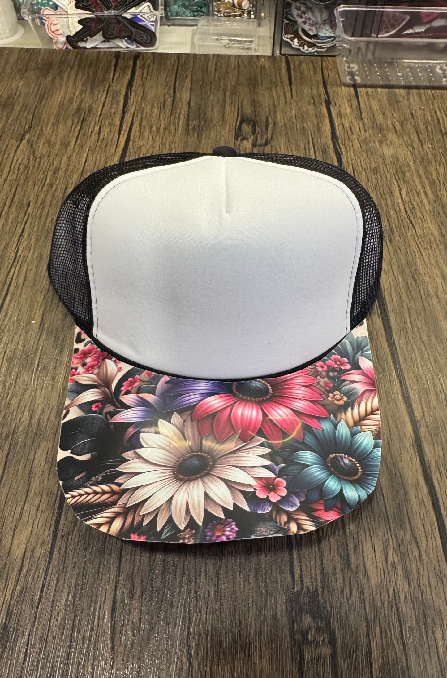 Gold Leopard Flower Single Hat Bill DTF Prints