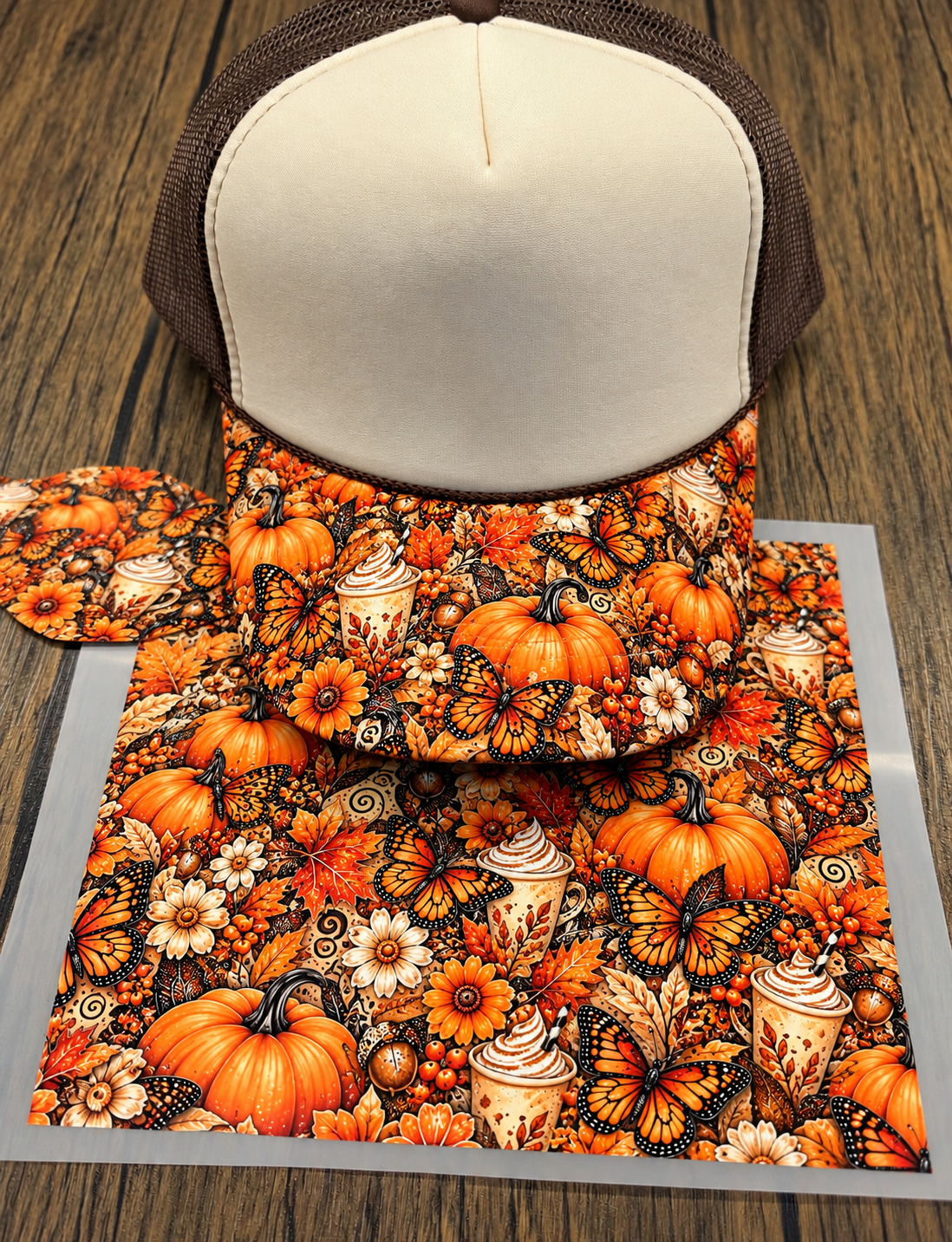 Harvest Pumpkin Single Hat Bill DTF Prints