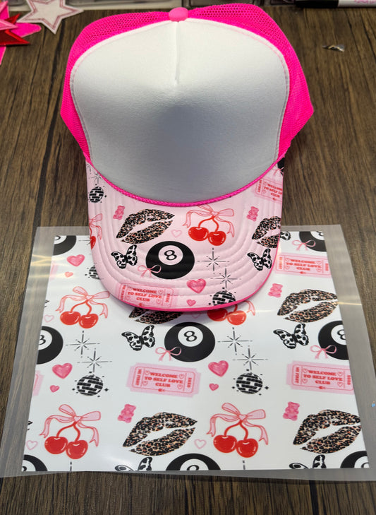 8 Ball Cherries Bill DTF Prints Hat Patch Wholesale