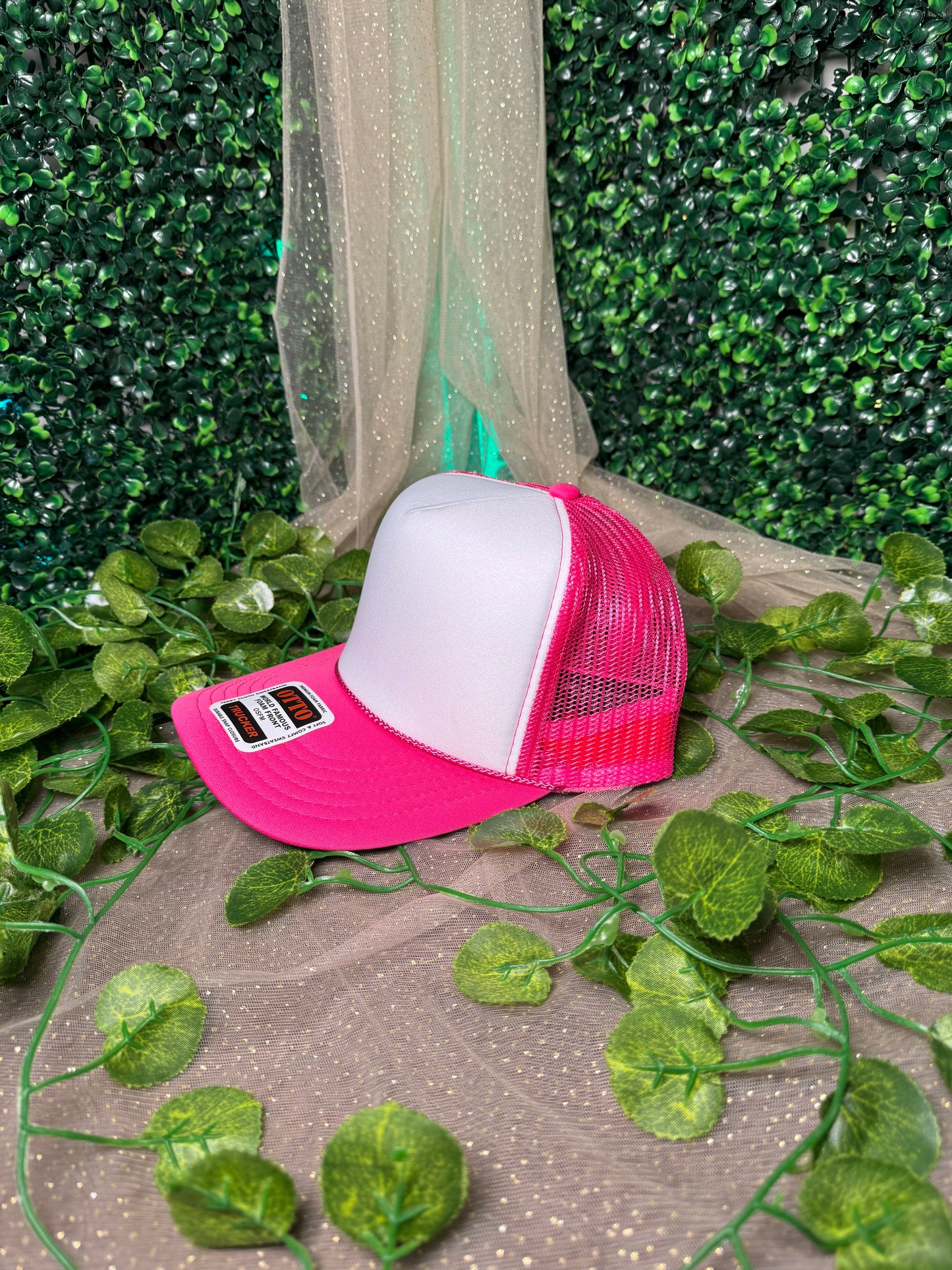 Neon Pink And White Hat Wholesale