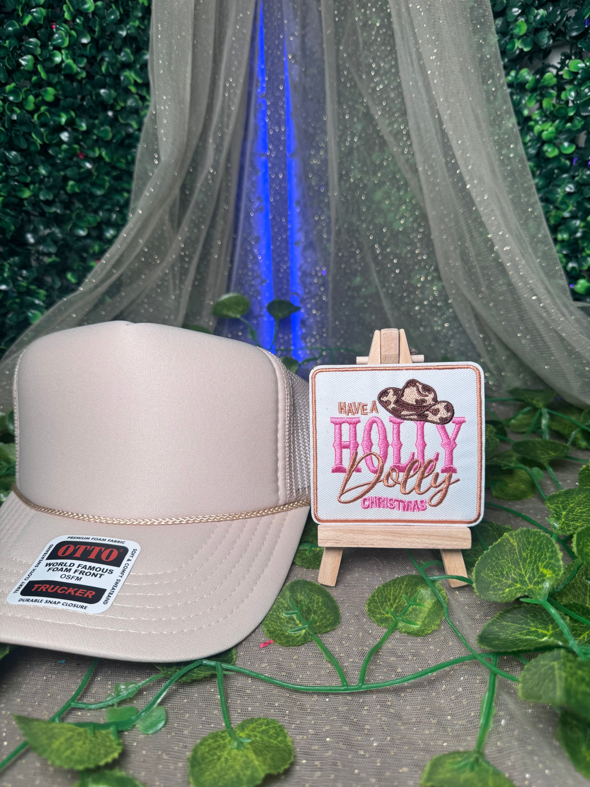 Have A Holly Dolly Christmas Custom Hat Patch Wholesale