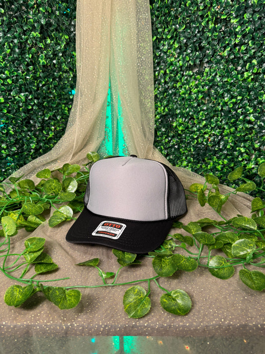 Grey and Black Foam Front Trucker Hat Wholesale