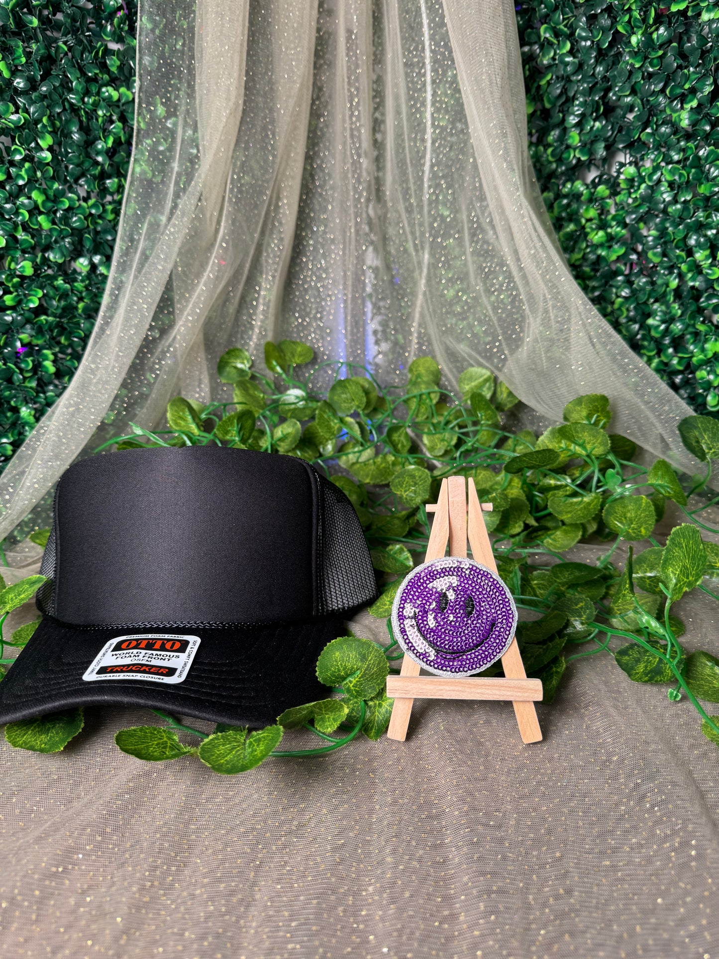 Sequins Smiley Face Hat Patch Wholesale