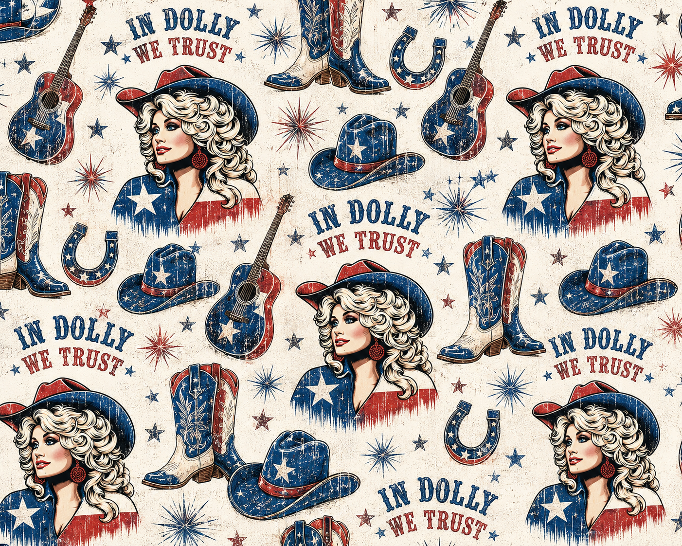 Dolly We Trust Single Hat Bill DTF Prints