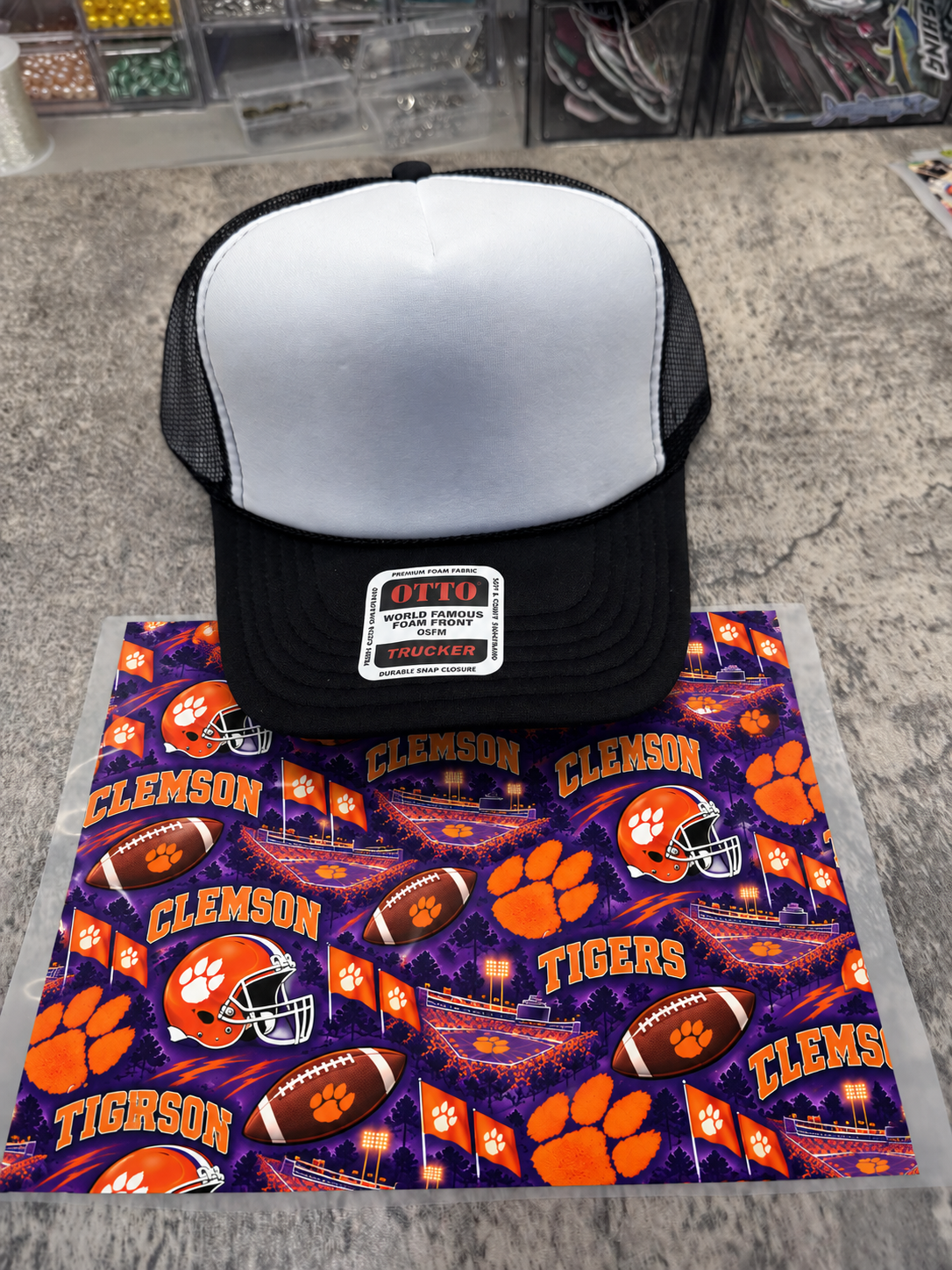 Clemson Single Hat Bill DTF Prints