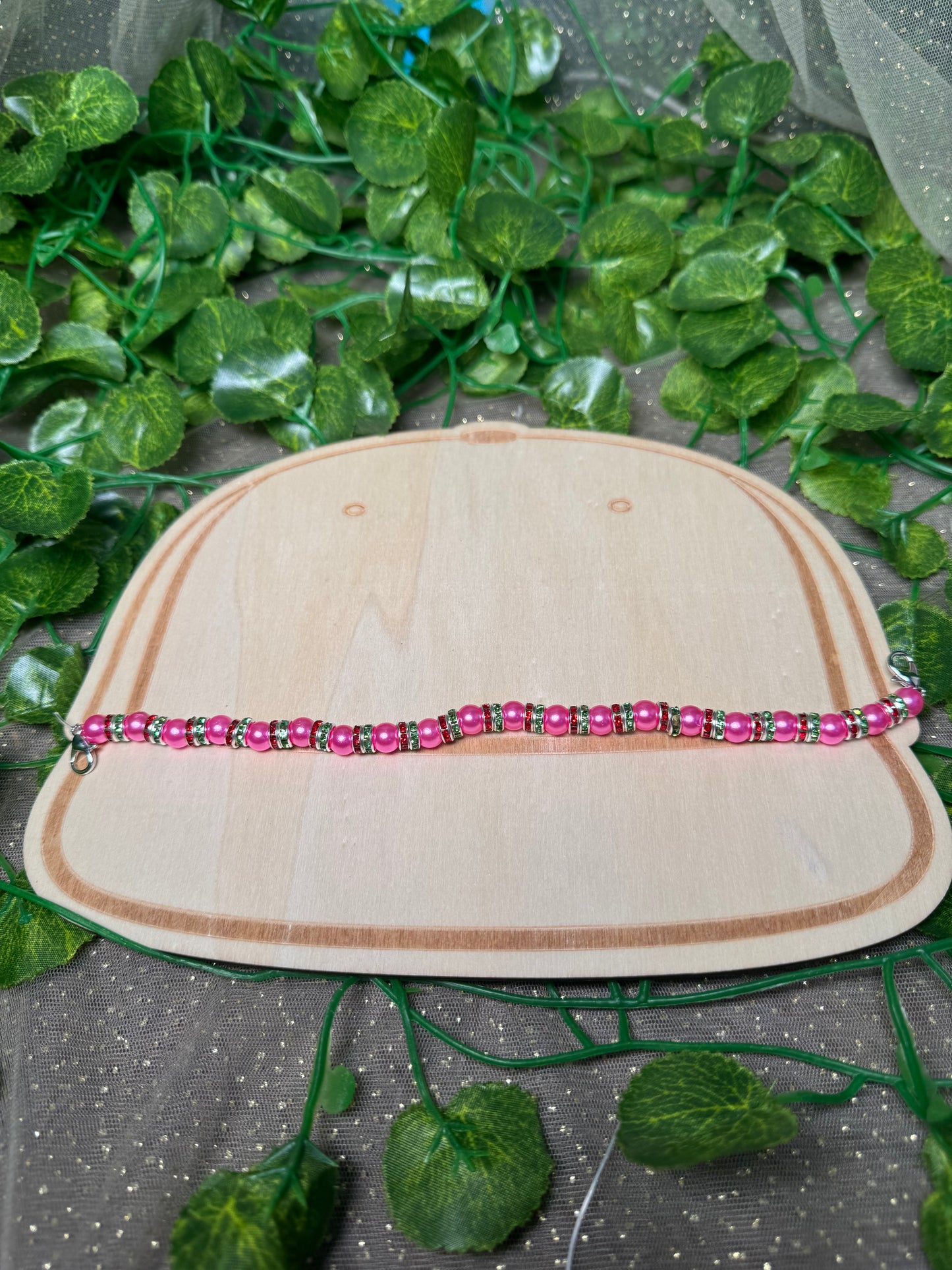 Pink, Red and Green Sparkle Hat Chain Wholesale