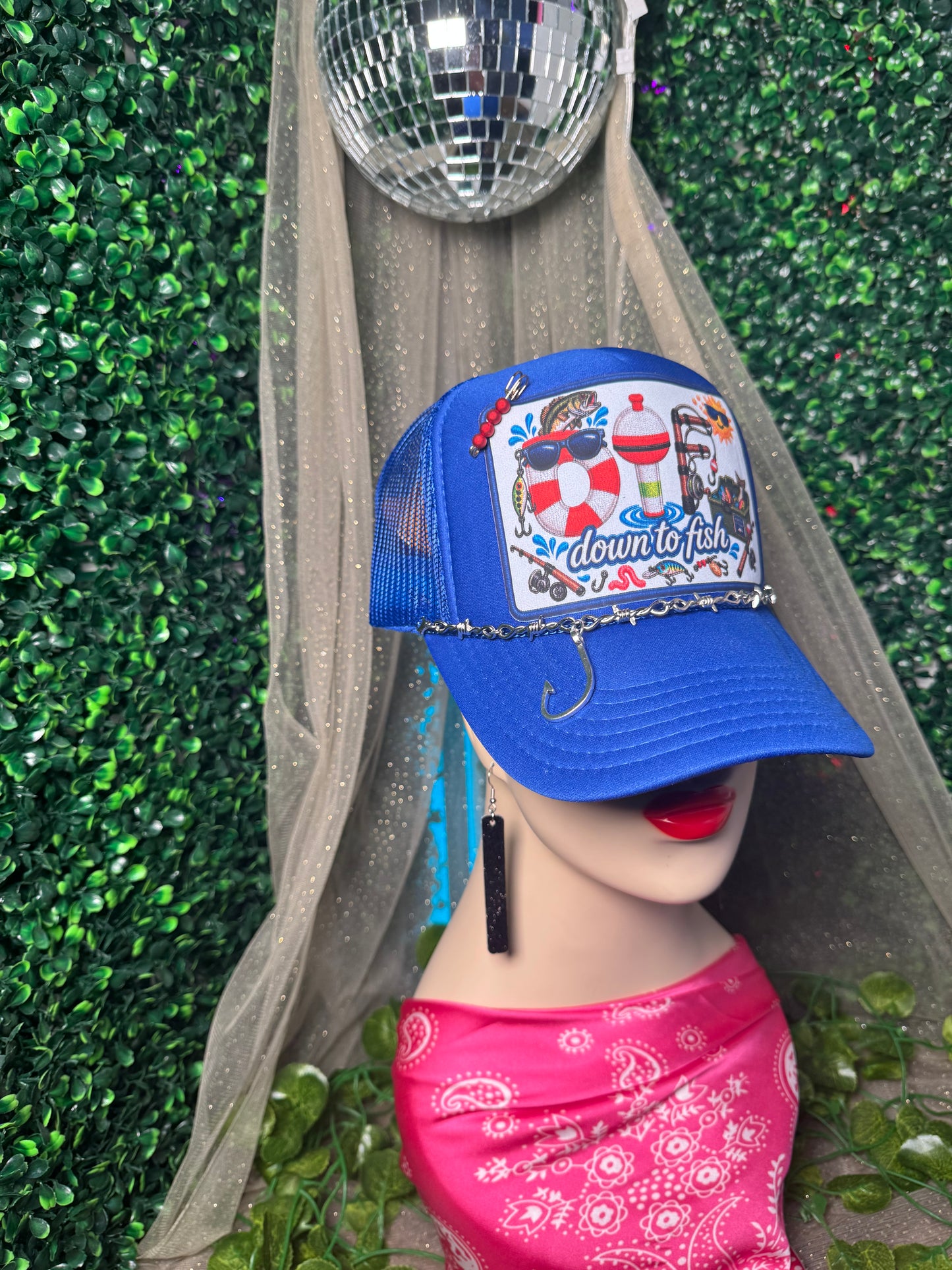 DTF Down To Fish (chain is not included) Trucker Hat