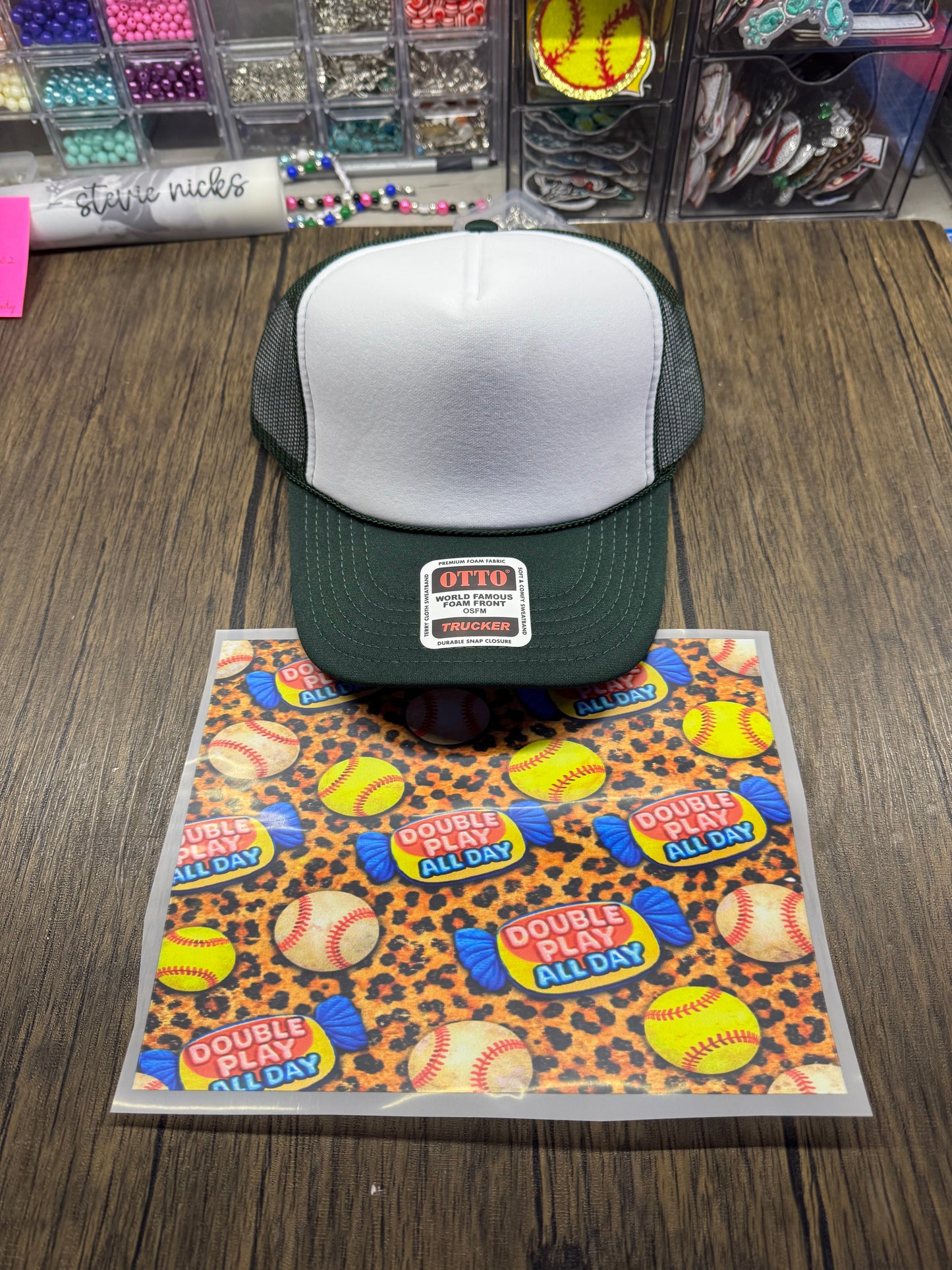 Double Play Softball And Baseball Single Hat Bill DTF Prints