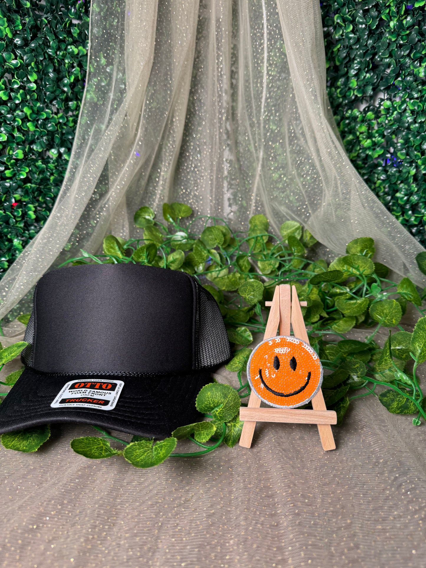 Sequins Smiley Face Hat Patch Wholesale
