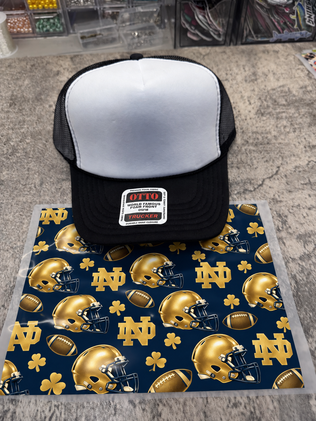 Notre Damn Single Hat Bill DTF Prints