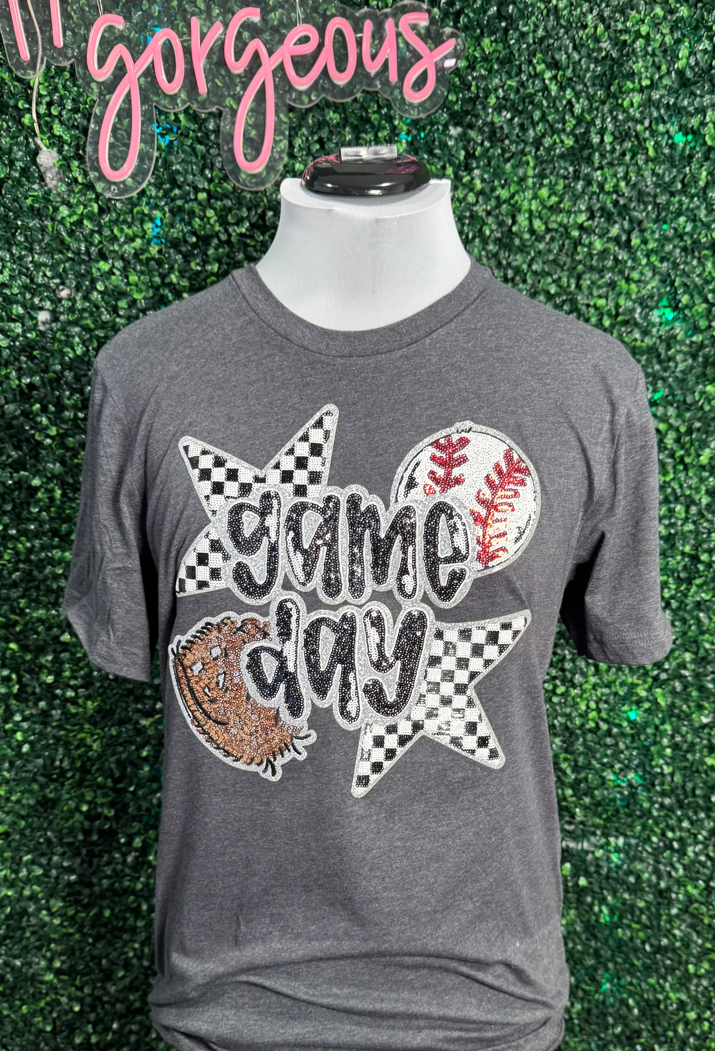 Baseball Sequins Patch Shirts