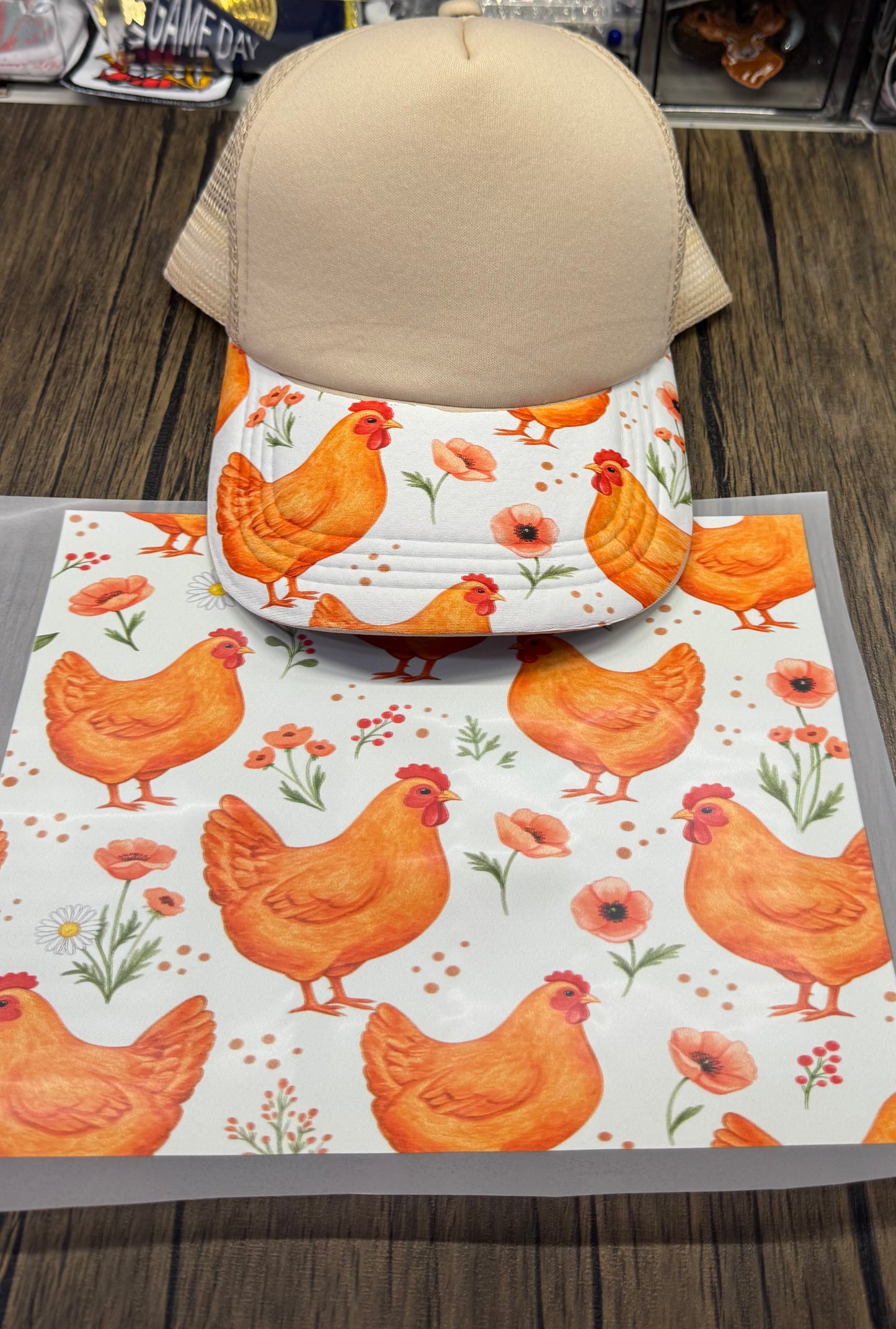 Chicken DTF Hat Bill Print Wholesale