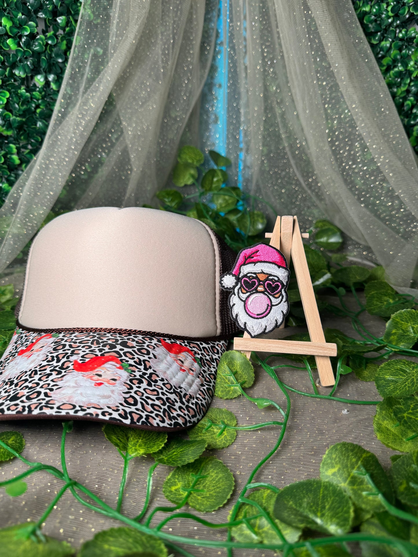 Bubble Gum Santa Hat Patches Wholesale