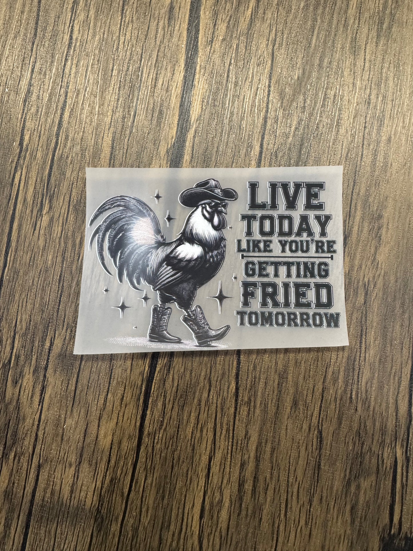 Live Today Like Your Getting Fried Tomorrow Hat Size DTF Prints