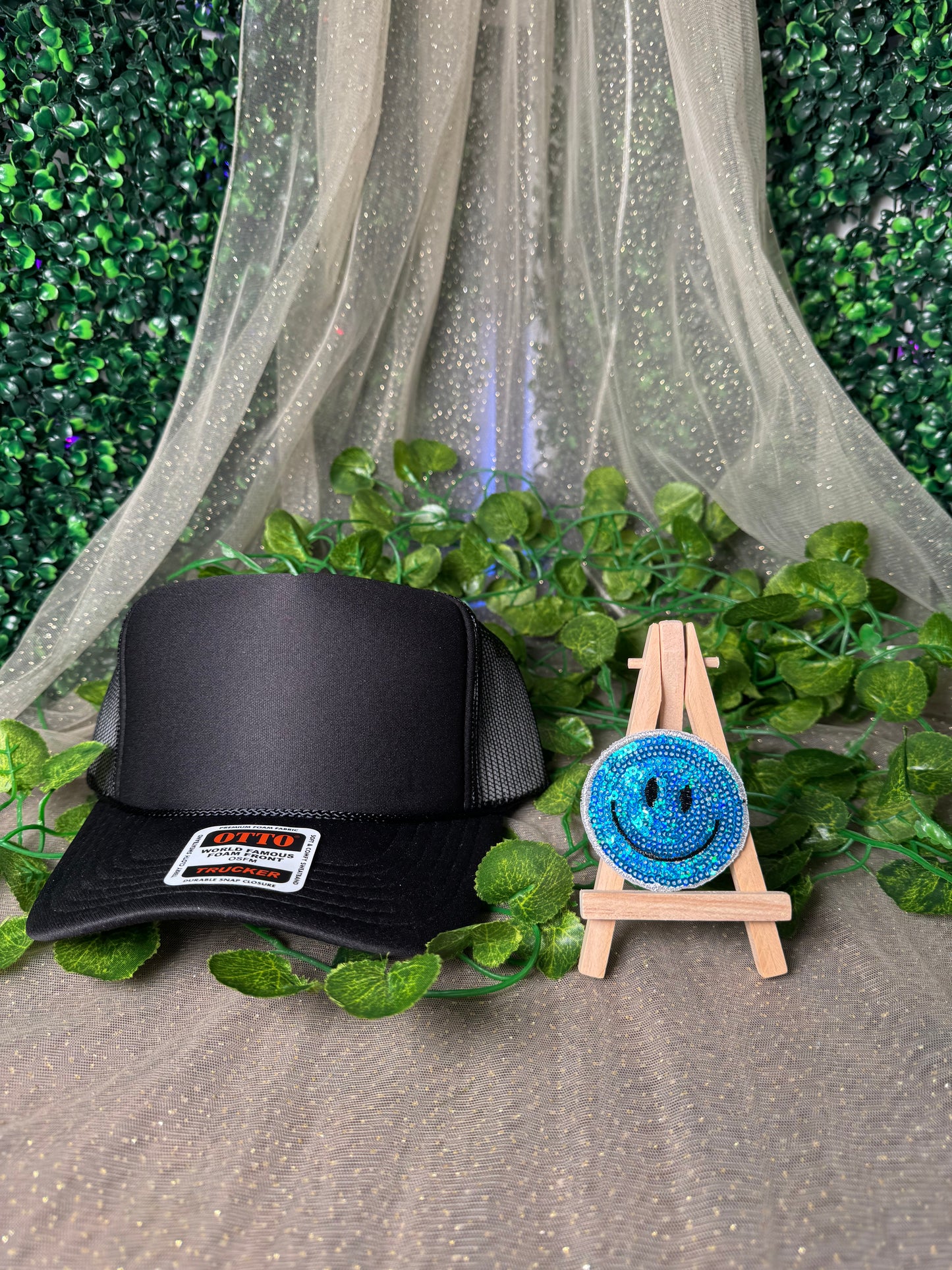 Sequins Smiley Face Hat Patch Wholesale