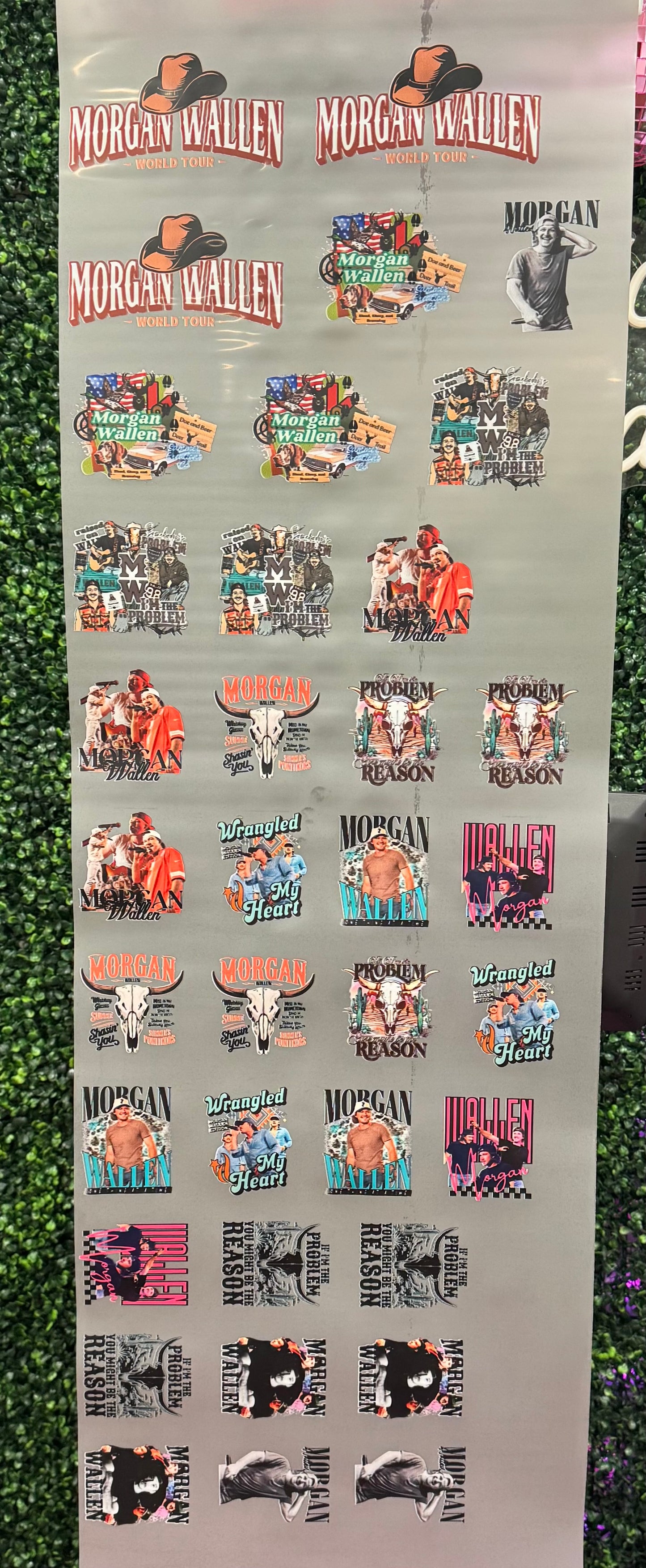 Morgan Wallen Hat Patch/Pocket Size Gang Sheet DTF Prints