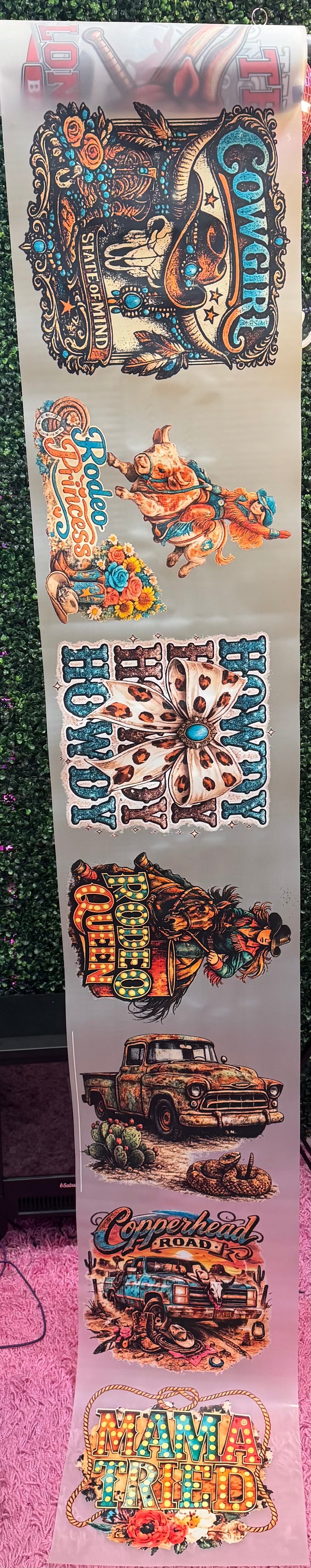 Howdy Rodeo Queen Western Full Size Tops Gang Sheet DTF Prints
