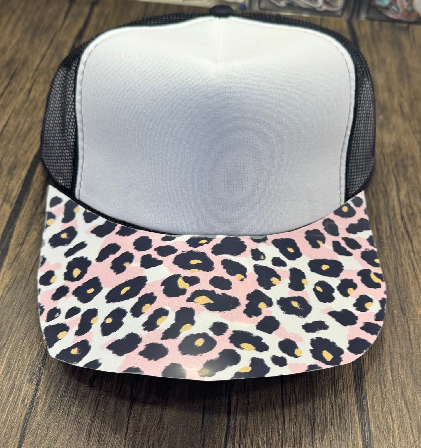 Pink and Tan Leopard Hat DTF Premade