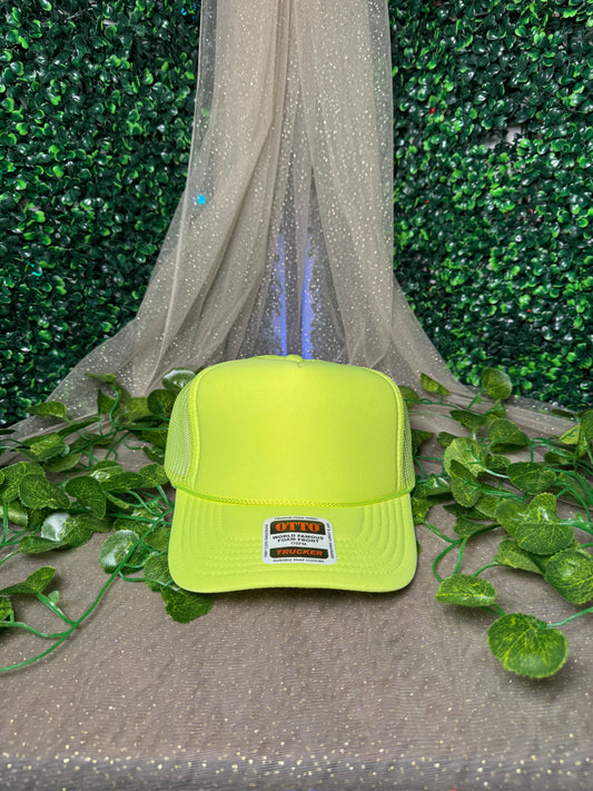 Neon Yellow Foam Front Trucker Hat Wholesale