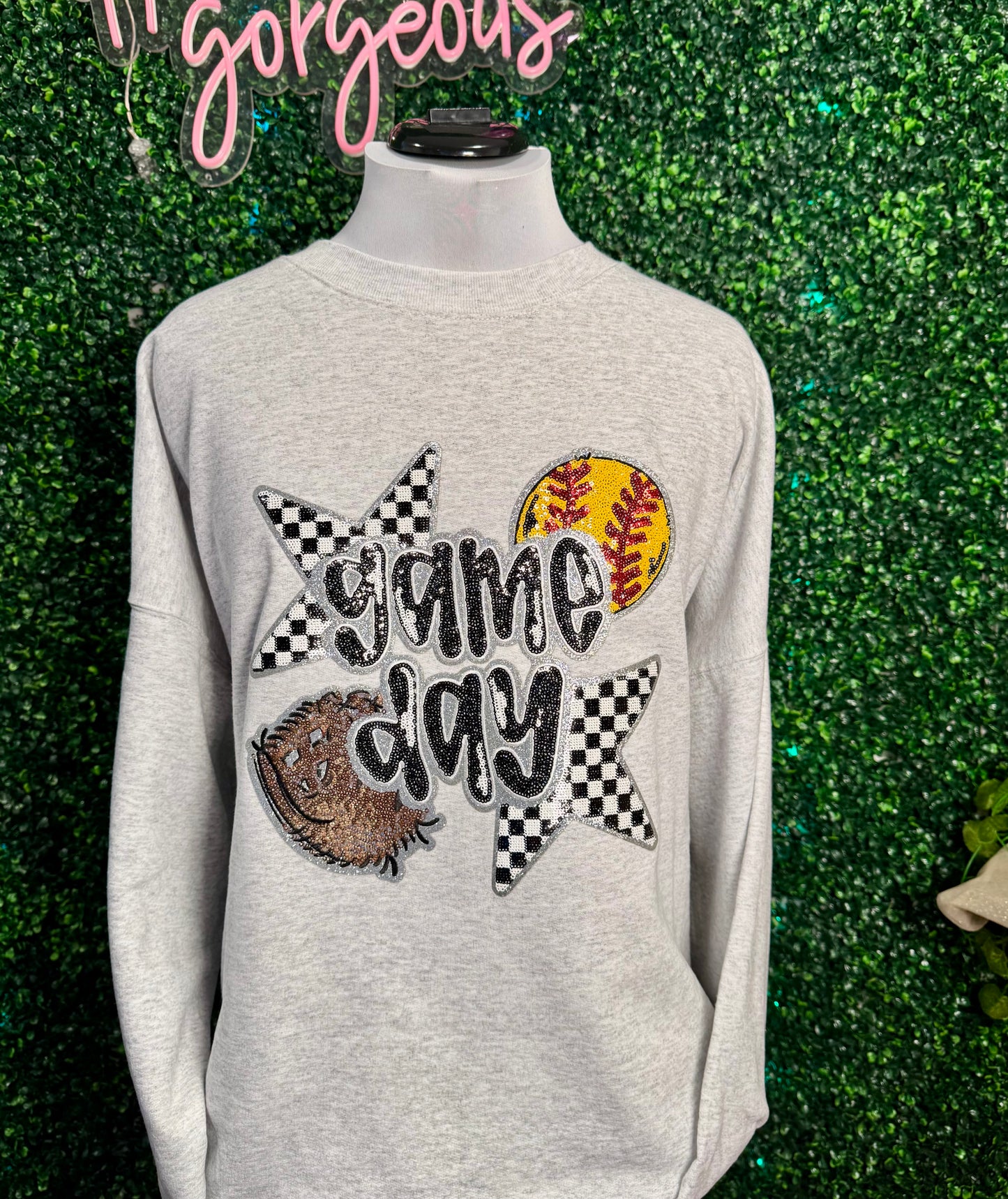 Softball Sequins Patch Sweatshirt