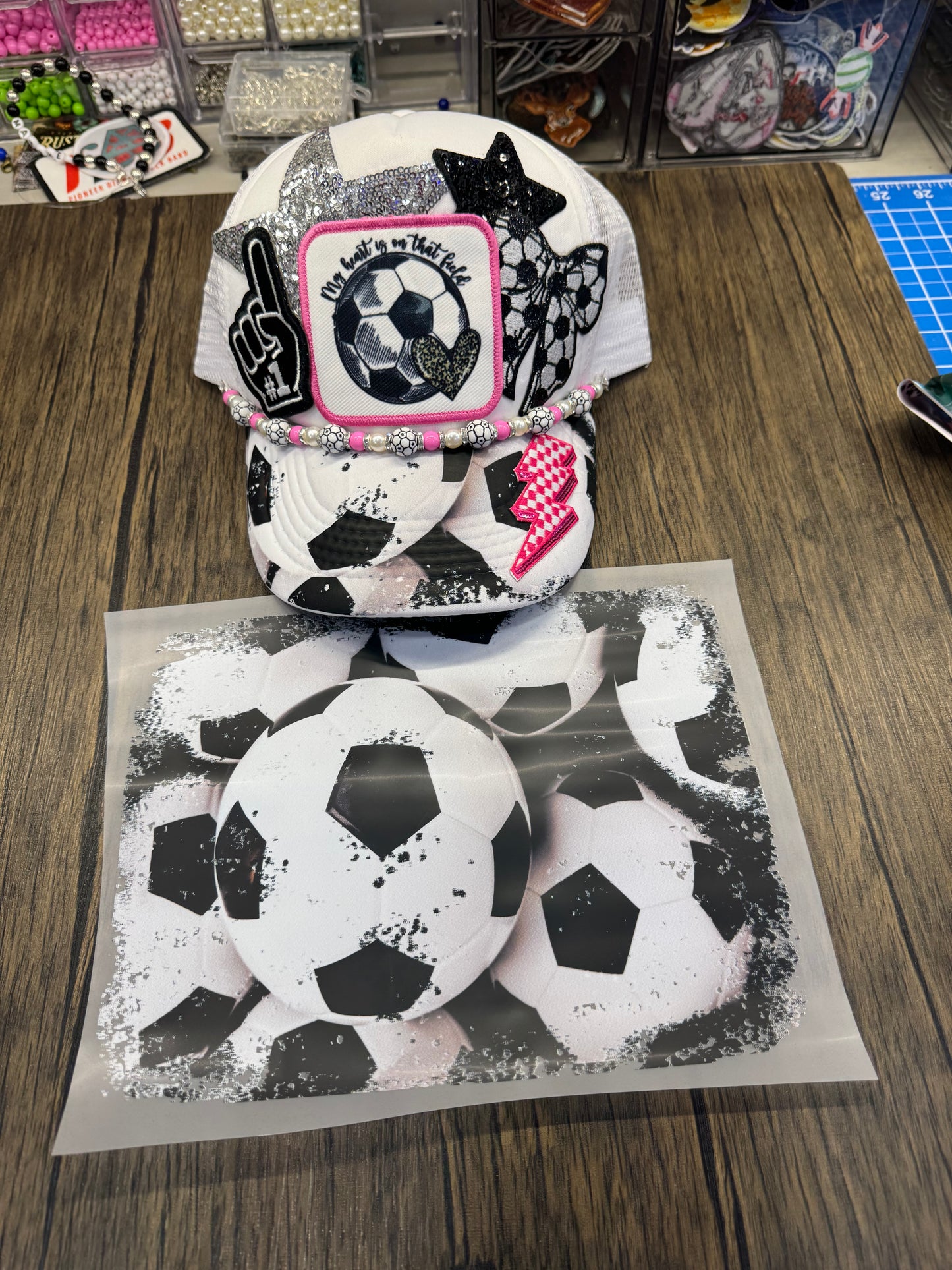 Soccer DTF Hat Bill Print Wholesale