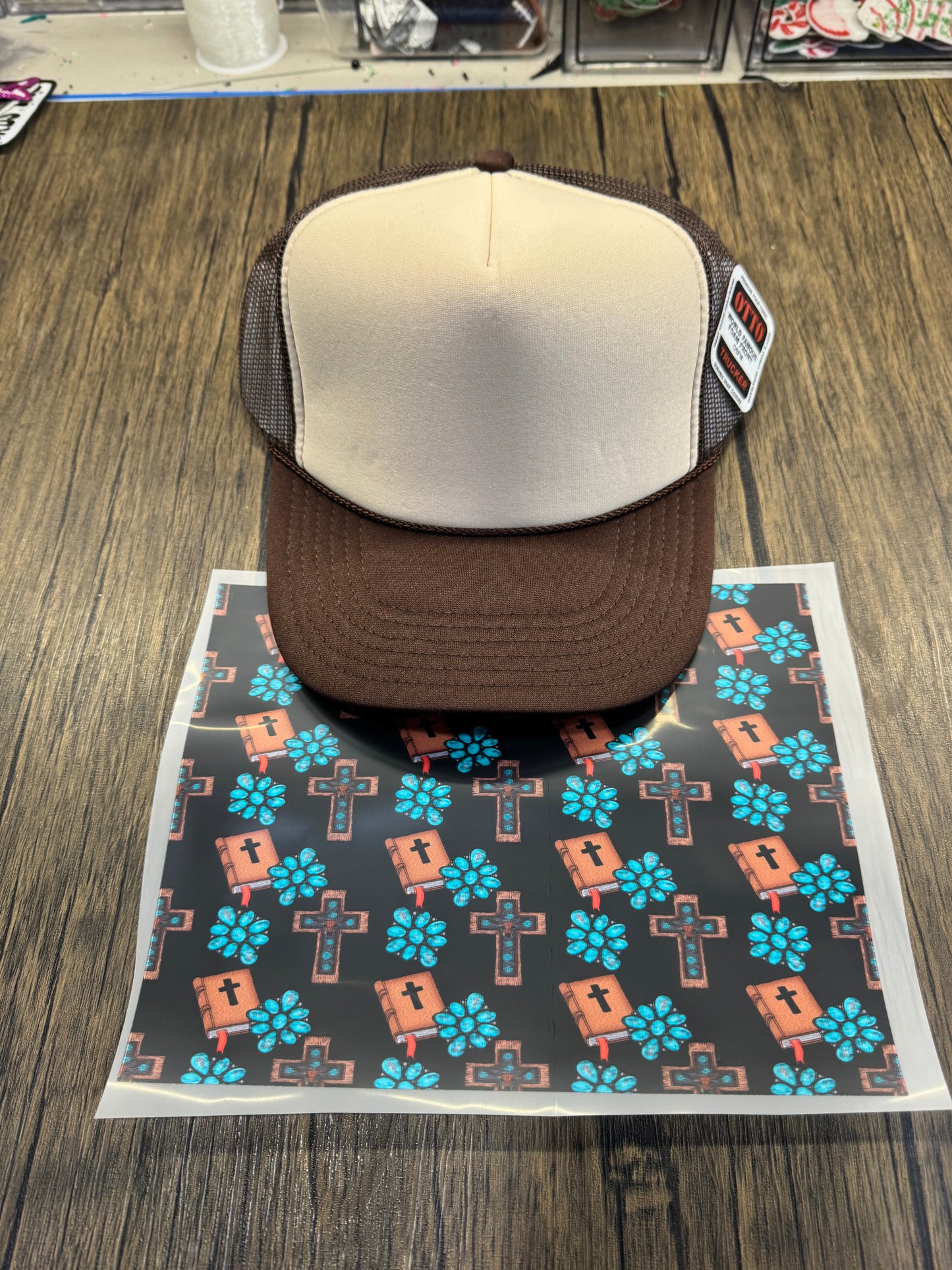 Bible Crossed Single Hat Bill DTF Prints