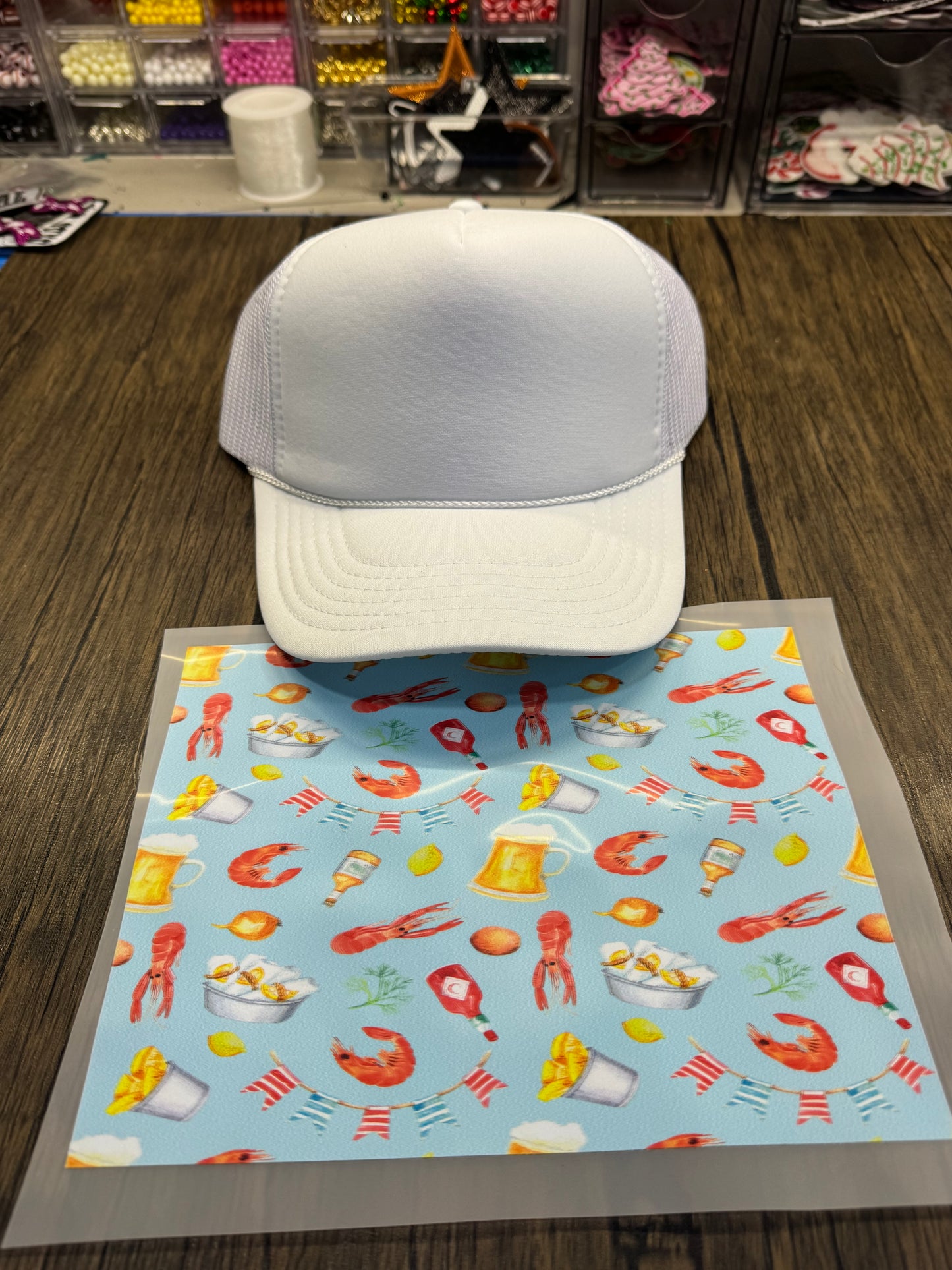 Crawfish Single Hat Bill DTF Prints