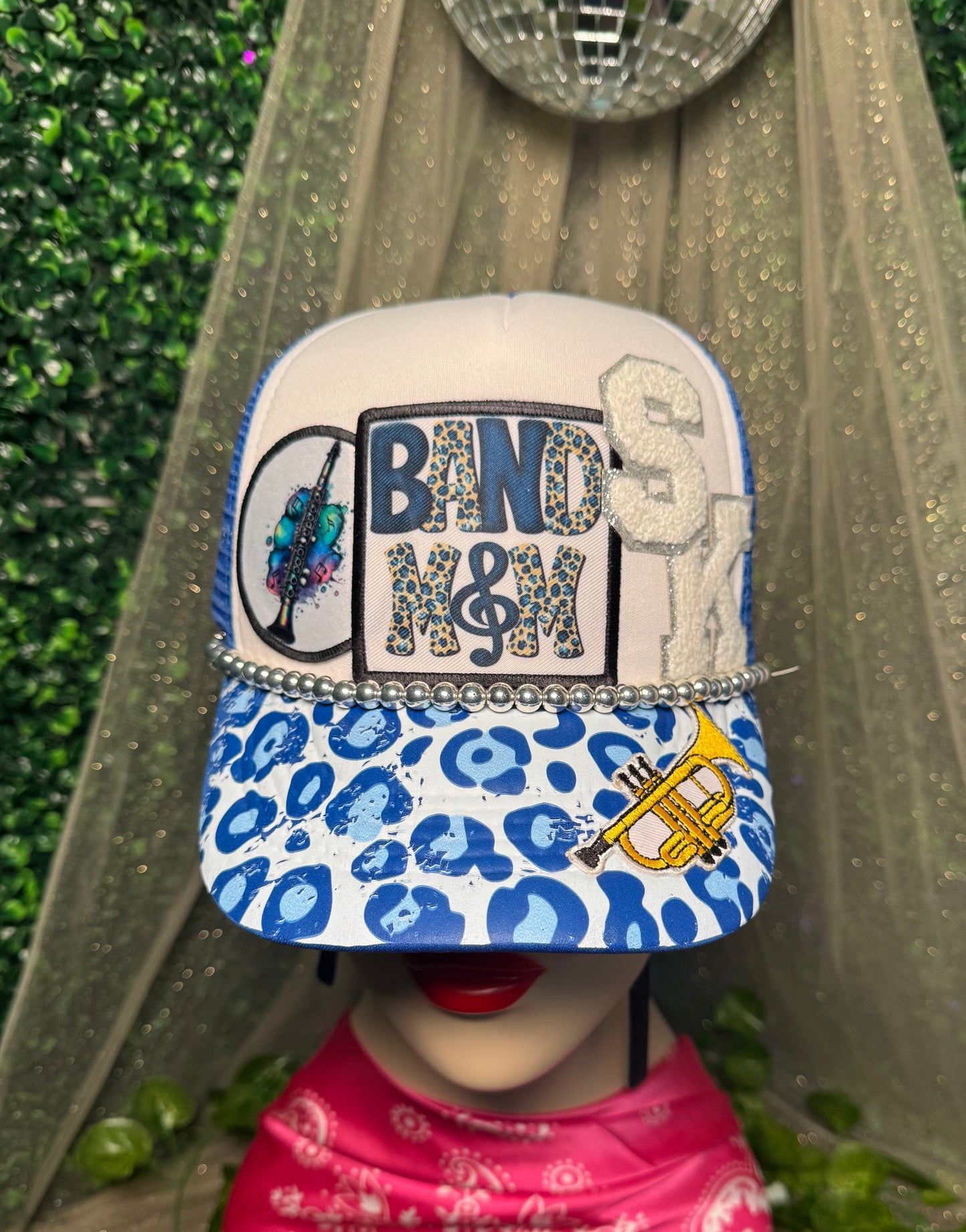 Blue Leopard DTF Hat Print Wholesale