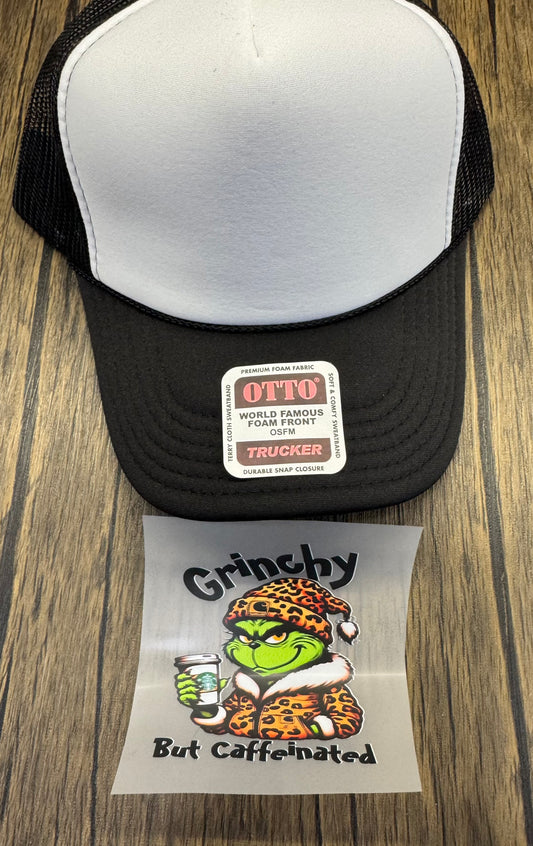 Caffeinated Grinch DTF Prints Hat Patch Wholesale