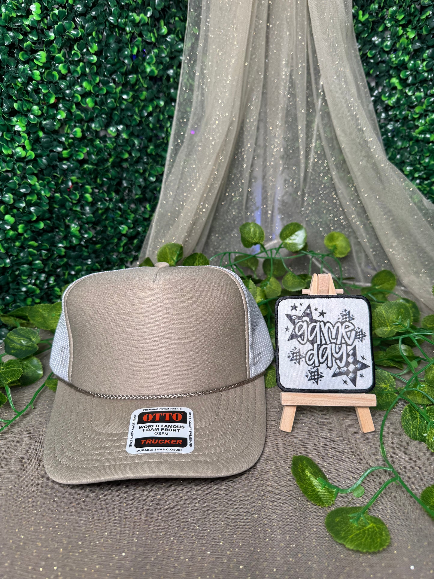 Game Day Checkered Stars Hat Patches Wholesale