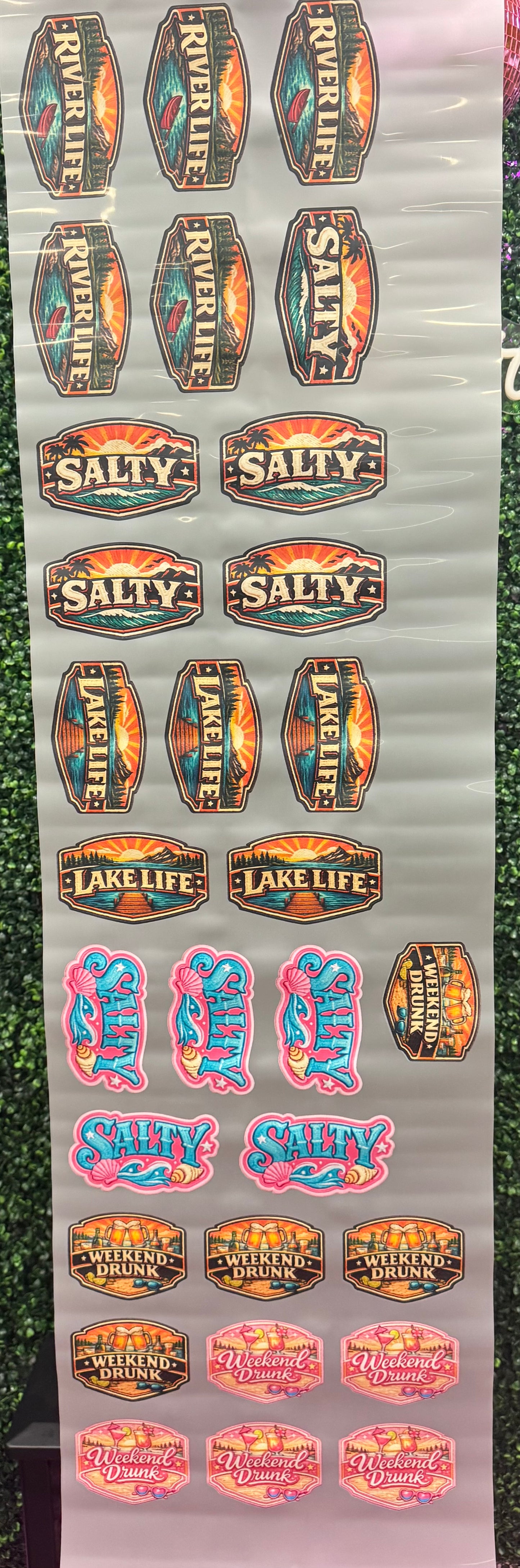 River Life Hat Size Gang Sheet DTF Prints