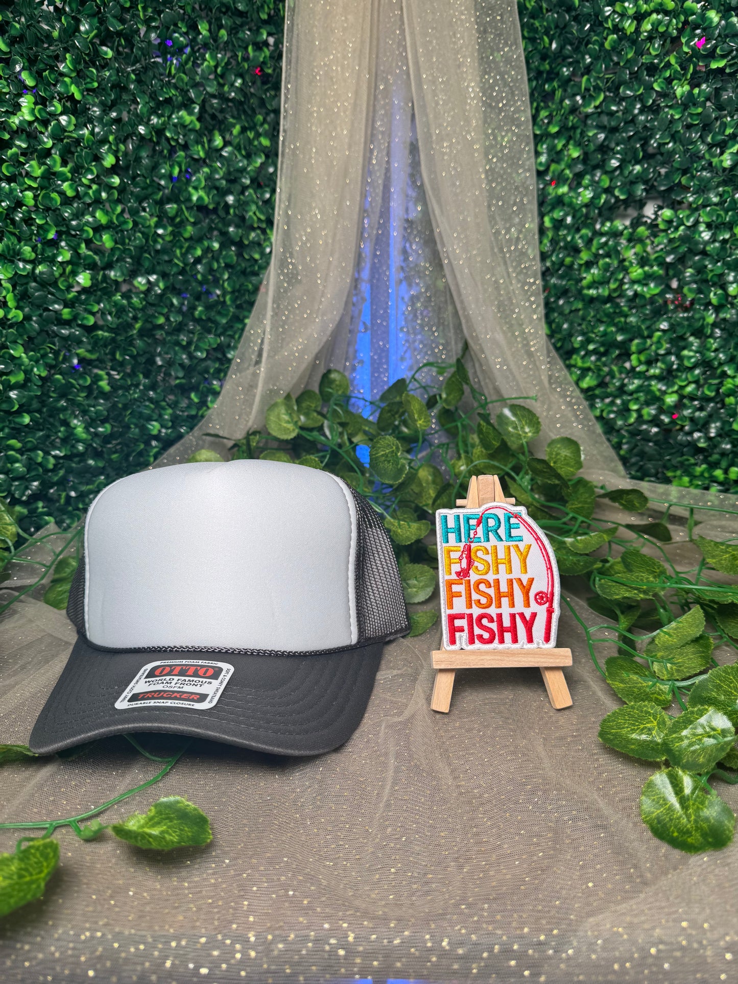 Here Fishy Fishy Fishy Hat Patch Wholesale