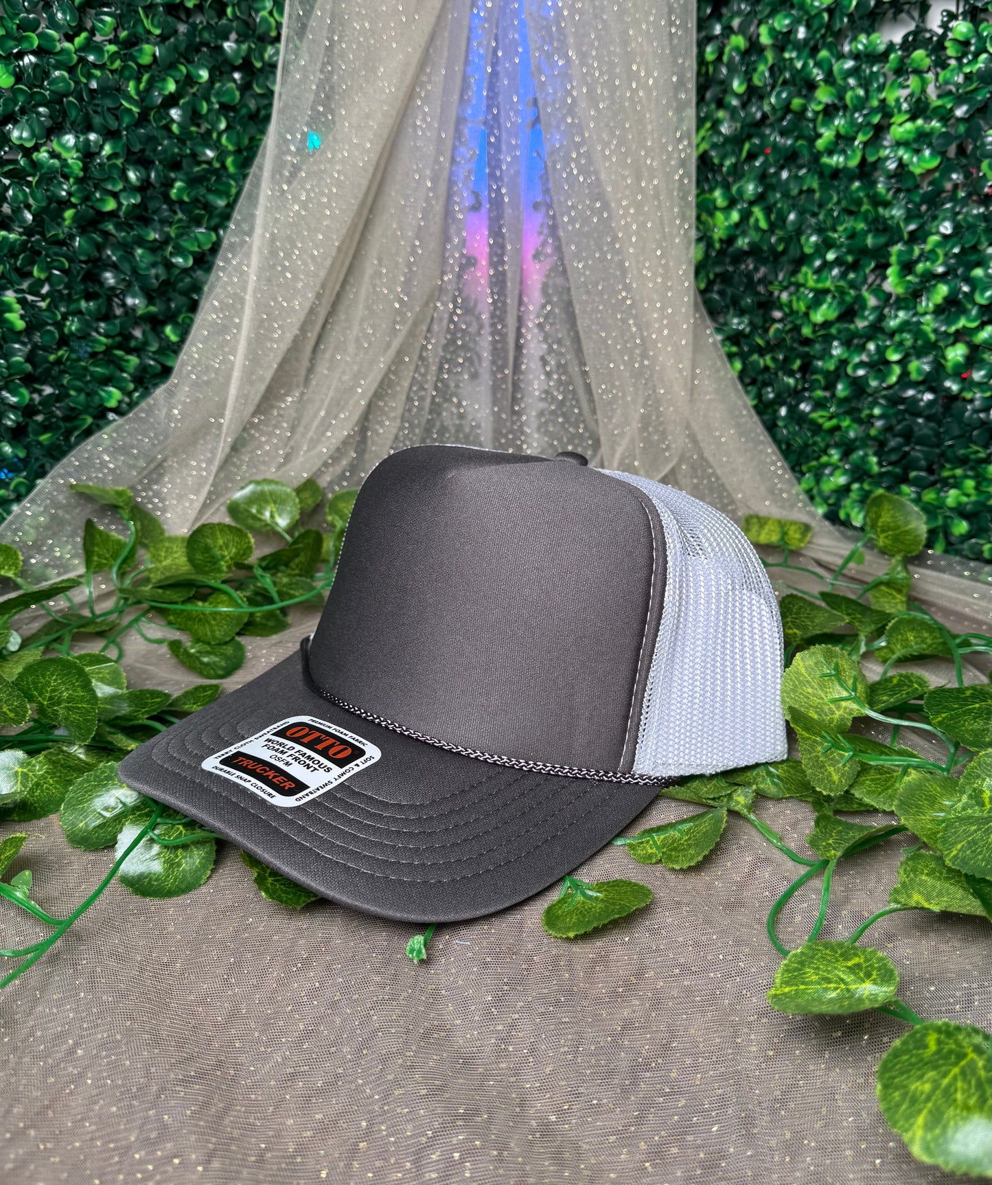 Dark Grey and White Back Foam Front Trucker Hat Wholesale
