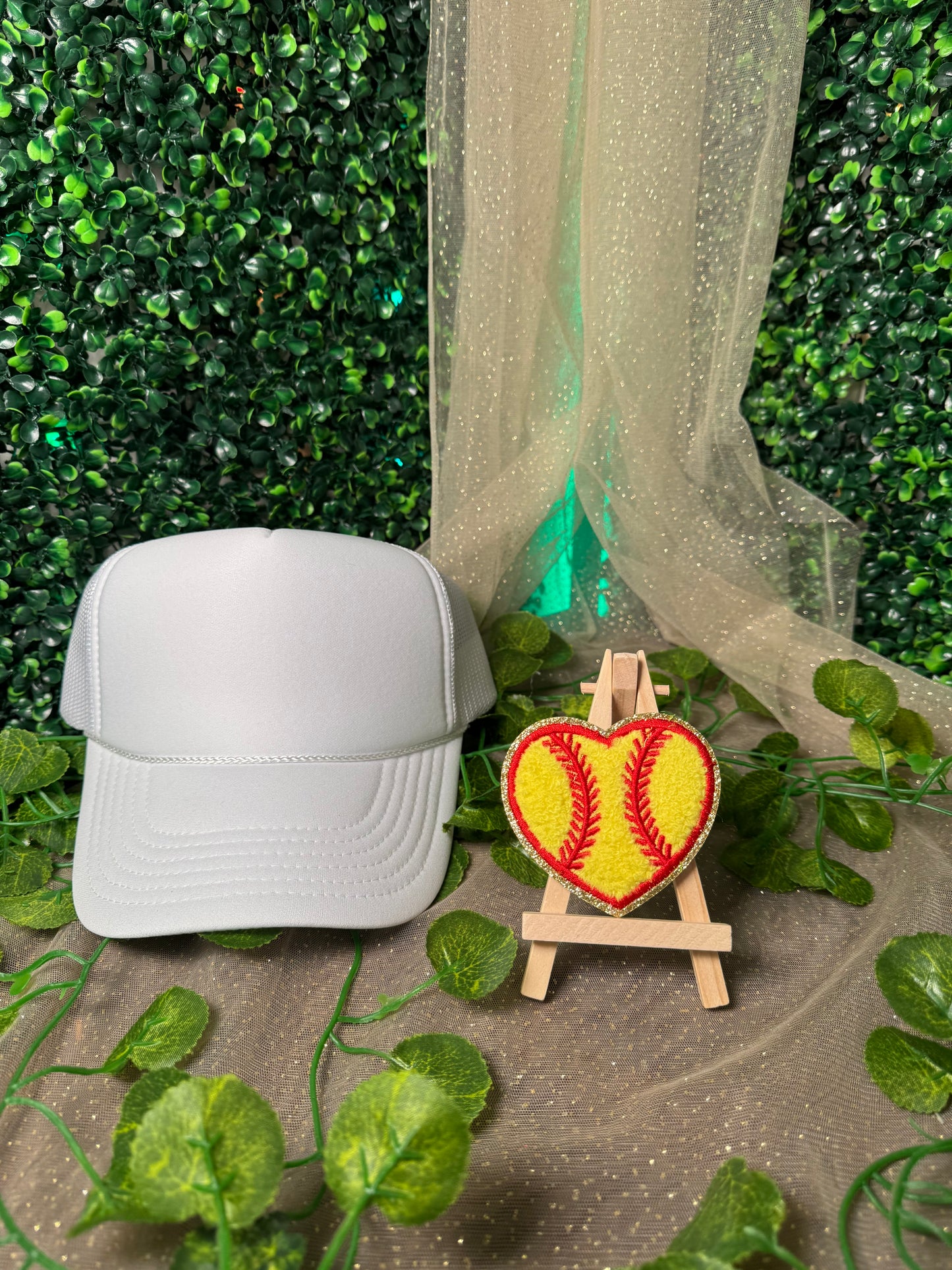 Heart SoftBall Hat Patch Wholesale