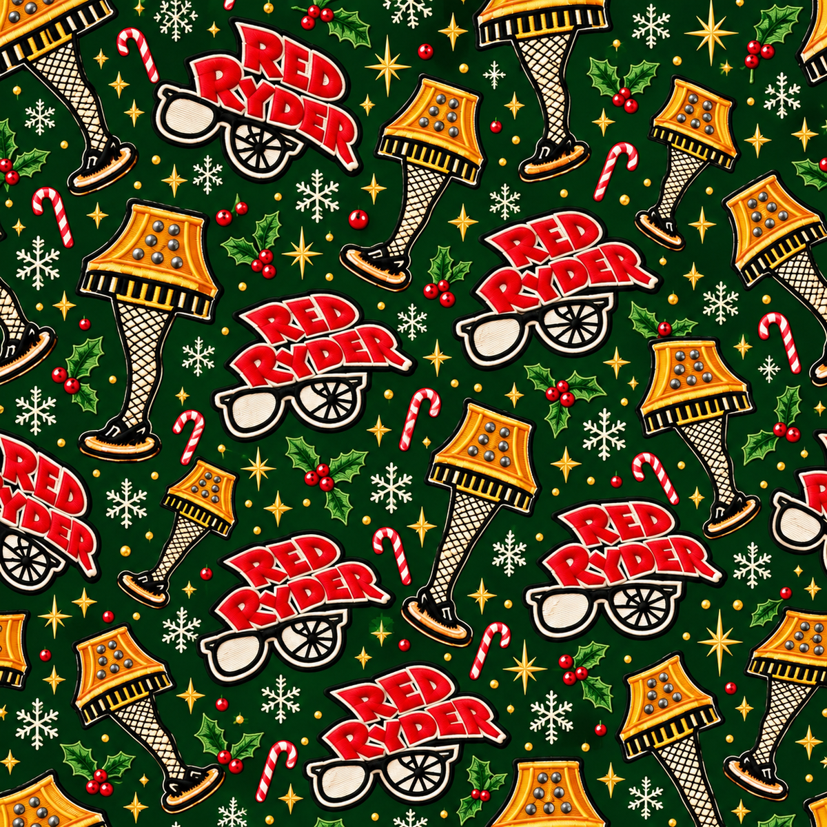 Red Rider Hat Bill DTF Prints