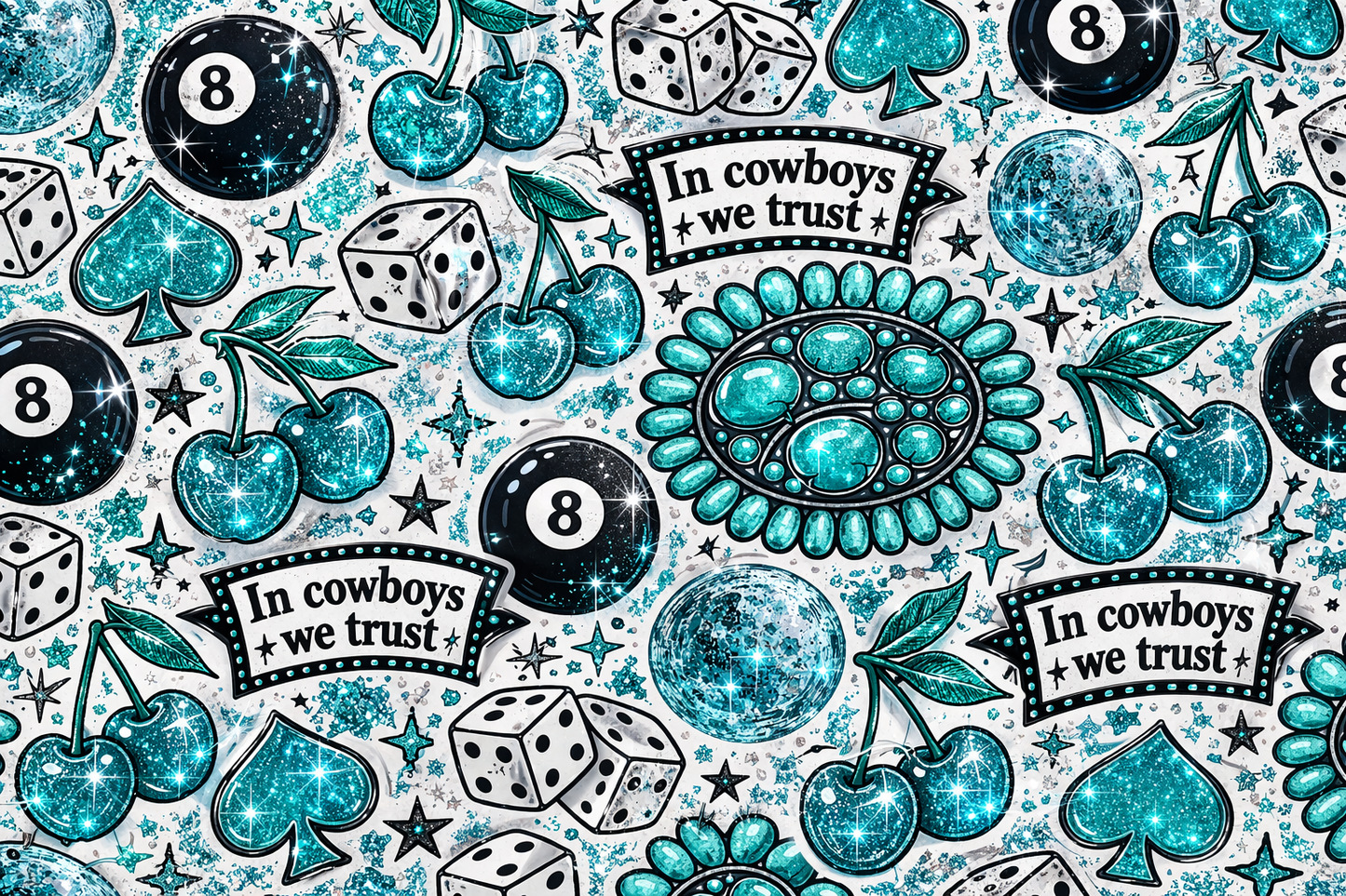 Cowboys We Trust Cherry 8 Ball Single Hat Bill Prints