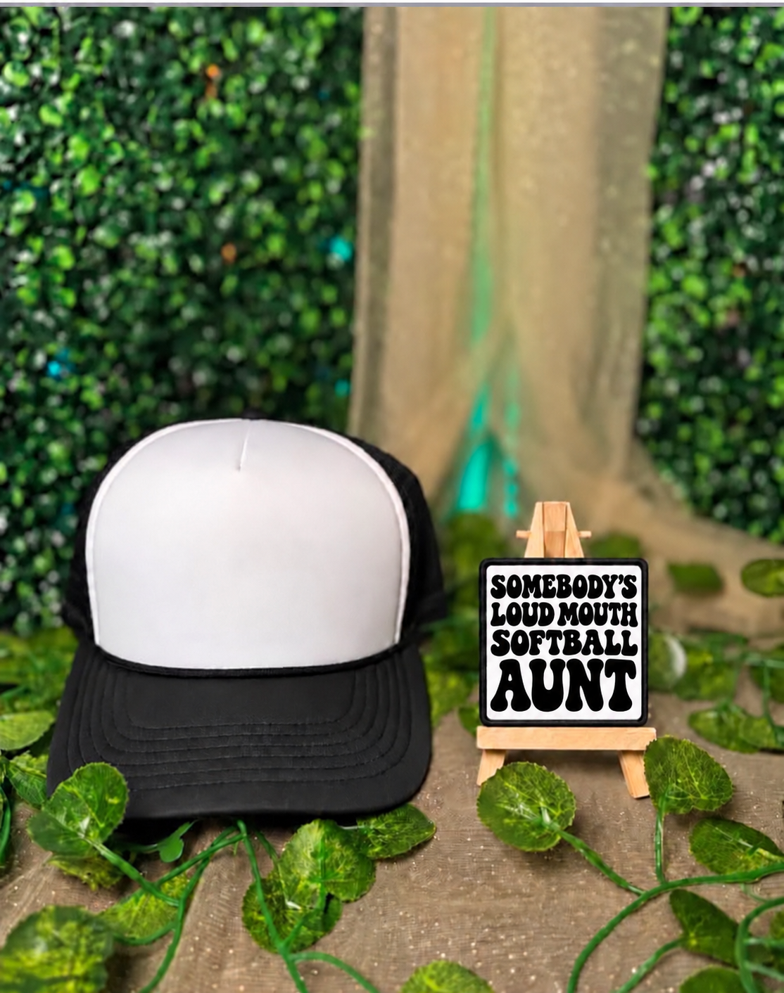 Loud Mouth Softball Aunt Custom Hat Patch Wholesale