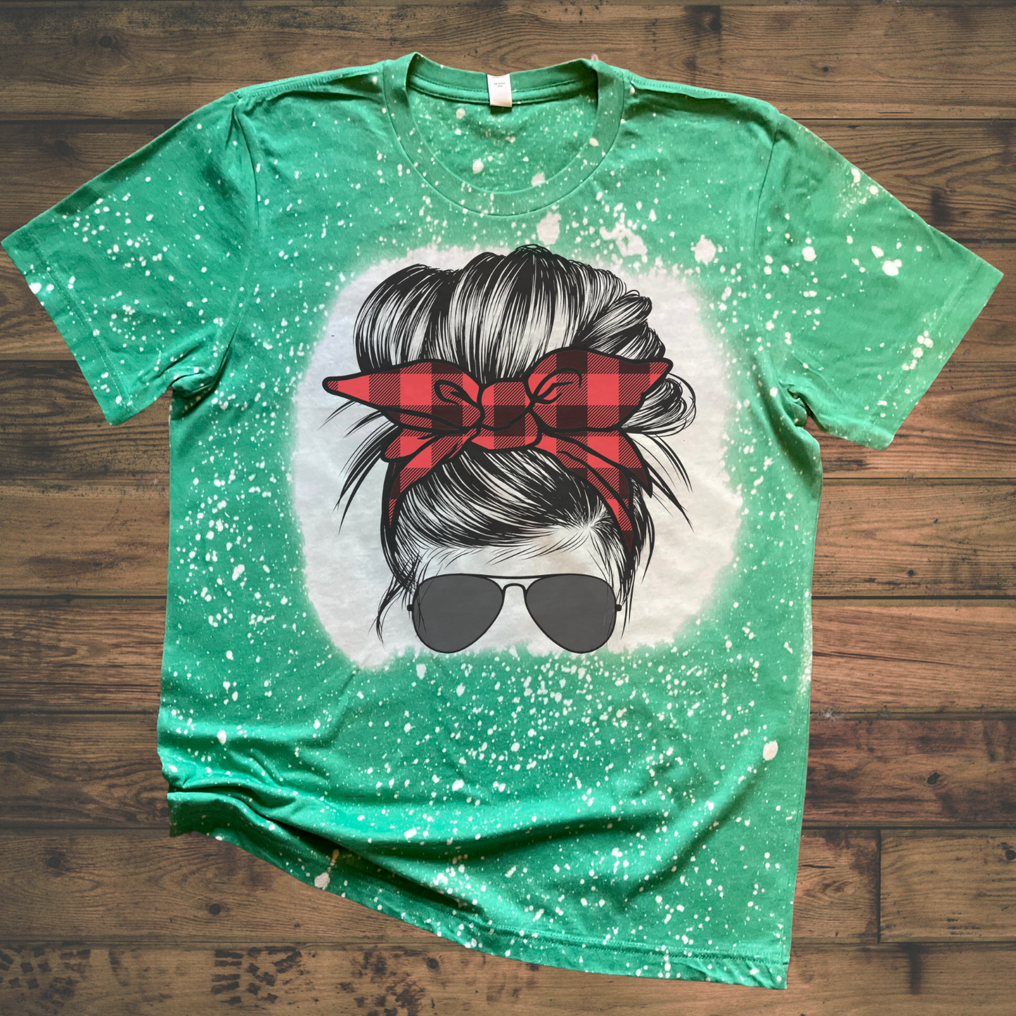 Plaid Messy Bun Shirt