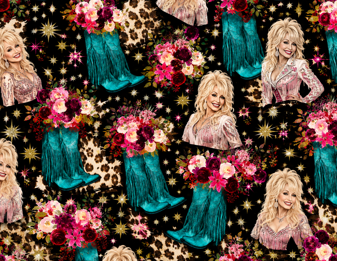 Turquoise and Leopard Do It On Purpose Single Hat Bill DTF Prints