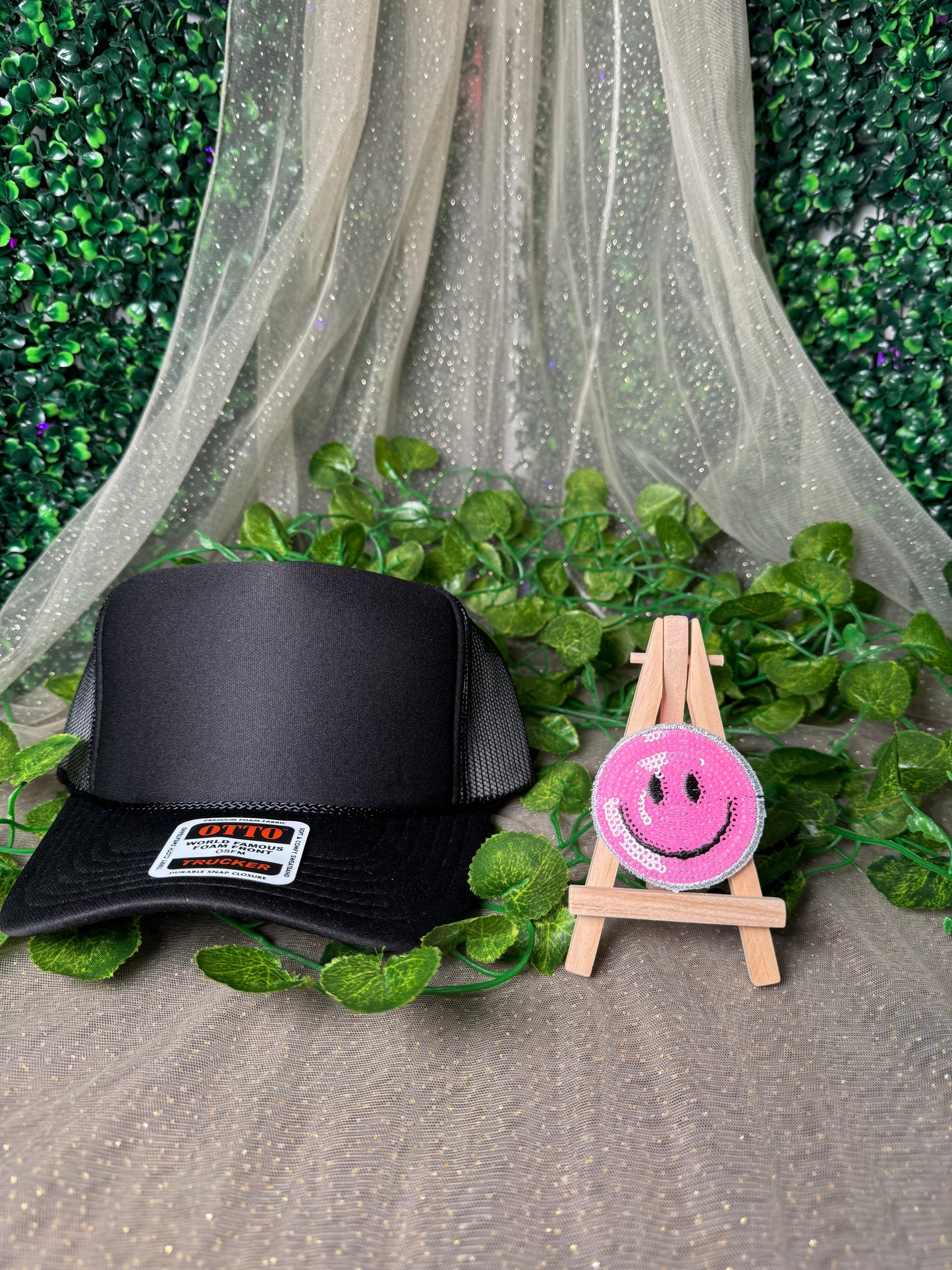 Sequins Smiley Face Hat Patch Wholesale