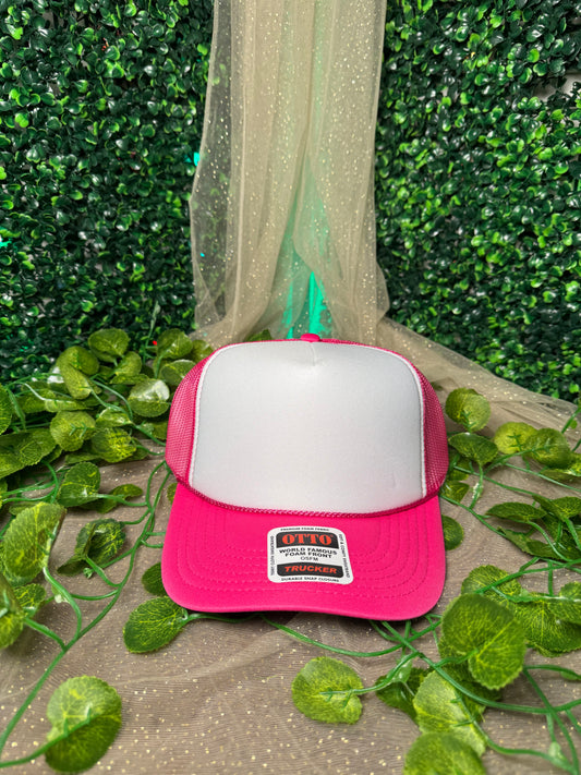 Neon Pink And White Hat Wholesale