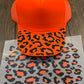 Orange Leopard Single Hat Bill DTF Prints