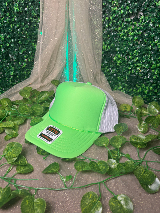 Neon Green Front and White Hat Wholesale