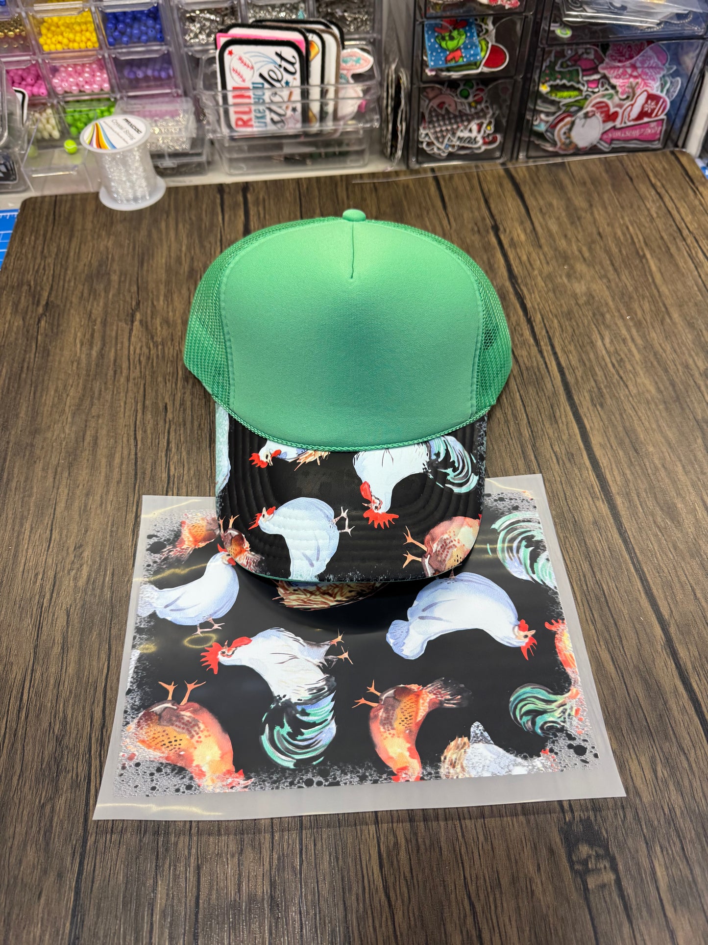 Black Chicken Gang Sheet Hat Bill DTF Prints