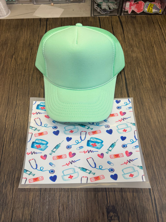 Nurse Single Hat Bill DTF Prints