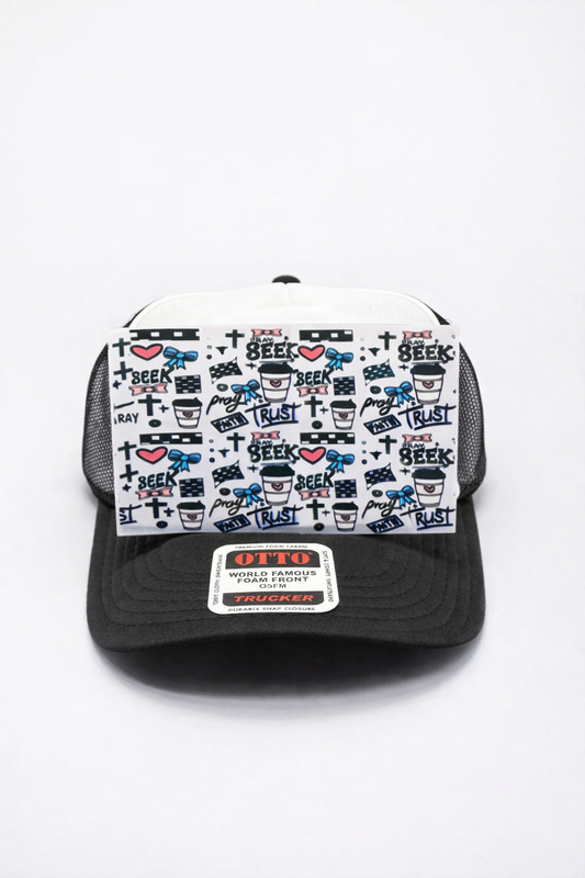 Seek Trust Pray Full Front DTF Prints Hat Patch