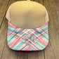Pink And Teal Cross Strips Hat DTF Premade